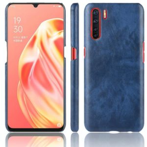 For OPPO A91 Shockproof Litchi Texture PC + PU Case(Blue) (OEM)
