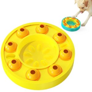 Pet Slow Food Tray Educational Toys Training Supplies(Yellow) (OEM)