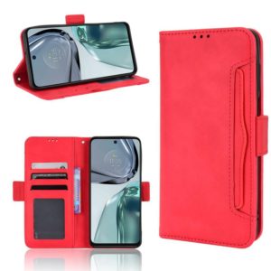 For Motorola Moto G62 5G Skin Feel Calf Texture Card Slots Leather Phone Case(Red) (OEM)