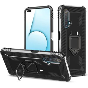 For OPPO Realme X50 & Realme X3 Carbon Fiber Protective Case with 360 Degree Rotating Ring Holder(Black) (OEM)