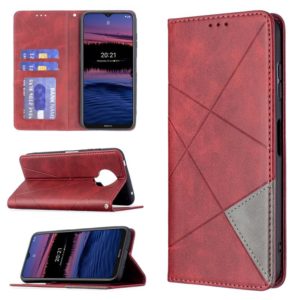 For Nokia G20 / G10 Rhombus Texture Horizontal Flip Magnetic Leather Case with Holder & Card Slots & Wallet(Red) (OEM)