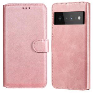 Classic Calf Texture PU + TPU Horizontal Flip Leather Case with Holder & Card Slots & Wallet For Google Pixel 6 Pro(Rose Gold) (OEM)