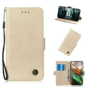 For Galaxy Note 10 Retro Horizontal Flip PU Leather Case with Card Slots & Holder(Gold) (OEM)