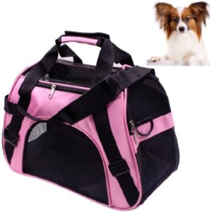 Portable Pet Backpack Dog Go Out Messenger Folding Bag Pet Supplies, Specification: Small(Pink) (OEM)