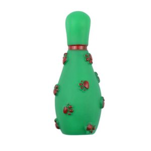 4 PCS Christmas Pet Footprints Bowling Ball Sounding Toy Dog Bite-Resistant Teething Vinyl Toy, Size： 14.5x6cm(Green) (OEM)