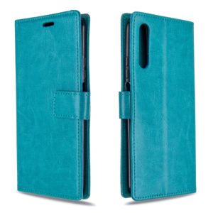 For Huawei Y9S Crazy Horse Texture Horizontal Flip Leather Case with Holder & Card Slots & Wallet & Photo Frame(blue) (OEM)