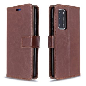 For Huawei P40 Crazy Horse Texture Horizontal Flip Leather Case with Holder & Card Slots & Wallet & Photo Frame(Borown) (OEM)