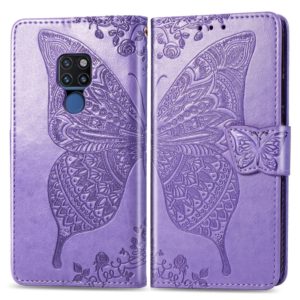 Butterfly Love Flowers Embossing Horizontal Flip Leather Case for Huawei Mate 20, with Holder & Card Slots & Wallet & Lanyard (Light Purple) (OEM)