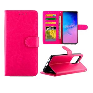 For Galaxy S20 Ultra Crazy Horse Texture Leather Horizontal Flip Protective Case with Holder & Card Slots & Wallet & Photo Frame(Magenta) (OEM)