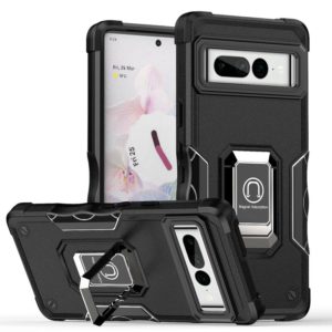 For Google Pixel 7 Pro 5G Ring Holder Non-slip Armor Phone Case(Black) (OEM)