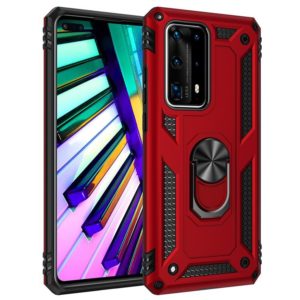 For Huawei P40 Pro Shockproof TPU + PC Protective Case with 360 Degree Rotating Holder(Red) (OEM)