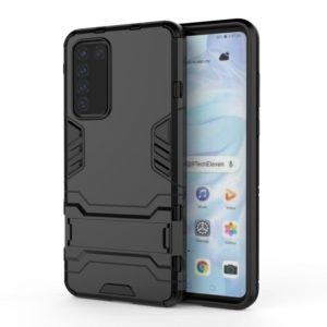 For Huawei P40 PC + TPU Shockproof Protective Case with Holder(Black) (OEM)