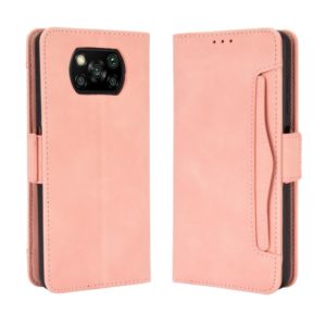 For Xiaomi Poco X3 Pro / Poco X3 / Poco X3 NFC Wallet Style Skin Feel Calf Pattern Leather Case with Separate Card Slot(Pink) (OEM)