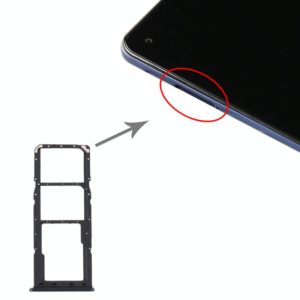For Samsung Galaxy A21s SIM Card Tray + SIM Card Tray + Micro SD Card Tray (Black) (OEM)