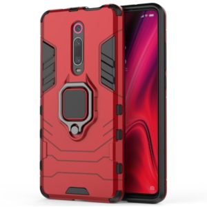 PC + TPU Shockproof Protective Case with Magnetic Ring Holder for Xiaomi 9T / 9T Pro(Red) (OEM)