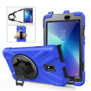 For Samsung Galaxy Tab Active 2 8.0 T390/T395/T397 Shockproof Colorful Silicone + PC Protective Case with Holder & Hand Grip Strap & Pen Slot(Blue) (OEM)