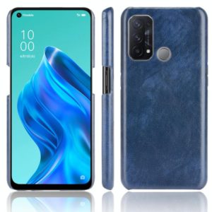 For OPPO Reno5 A Shockproof Litchi Texture PC + PU + Flannel Case(Blue) (OEM)