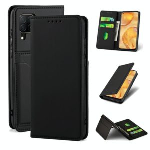 For Huawei P40 Lite Strong Magnetism Liquid Feel Horizontal Flip Leather Case with Holder & Card Slots & Wallet(Black) (OEM)