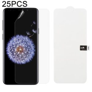25 PCS Soft Hydrogel Film Full Cover Front Protector with Alcohol Cotton + Scratch Card for Galaxy S9 Plus (OEM)