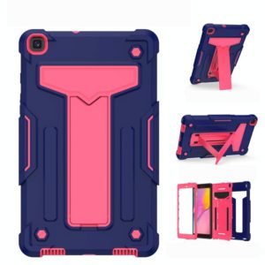 For Samsung Galaxy Tab A8.0 (2019) T290 T-shaped Bracket Contrast Color Shockproof PC + Silicone Flat Protective Case(Navy+Rose Red) (OEM)