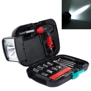 24 PCS Portable Flashlight Tool Box Set - Portable Auto, Home, Emergency Tool Kit with Flashlight (OEM)