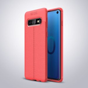 Litchi Texture TPU Shockproof Case for Galaxy S10 (Red) (OEM)