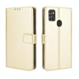 For ZTE Blade A7s 2020 Retro Crazy Horse Texture Horizontal Flip Leather Case with Holder & Card Slots & Lanyard(Gold) (OEM)