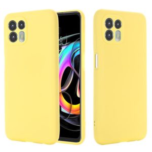 For Motorola Moto Edge 20 Lite / Edge 20 Fusion Pure Color Liquid Silicone Shockproof Full Coverage Phone Case(Yellow) (OEM)