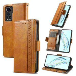 For ZTE Axon 30 5G CaseNeo Business Splicing Dual Magnetic Buckle Horizontal Flip PU Leather Case with Holder & Card Slots & Wallet(Khaki) (OEM)