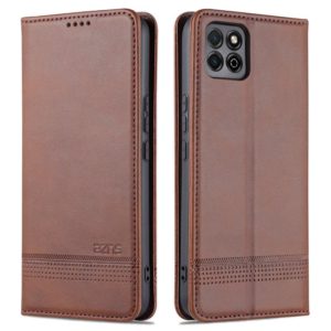 AZNS Magnetic Calf Texture Horizontal Flip Leather Case with Card Slots & Holder & Wallet For Honor Play 20(Dark Brown) (OEM)