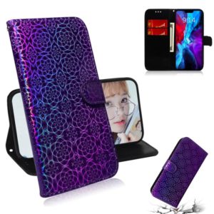 For iPhone 12 mini Solid Color Colorful Magnetic Buckle Horizontal Flip PU Leather Case with Holder & Card Slots & Wallet & Lanyard(Purple) (OEM)