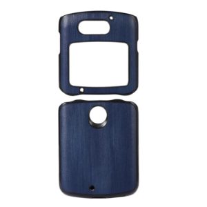 For Motorola Moto Razr 5G Yellow Cow Texture PU Phone Case(Blue) (OEM)