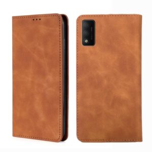 For TCL 30T T603DL Skin Feel Magnetic Horizontal Flip Leather Phone Case(Light Brown) (OEM)