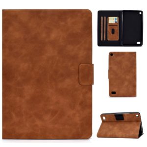 For Kindle Fire 7 2015 / 2017 / 2019 Cowhide Texture Horizontal Flip Leather Case with Holder & Card Slots & Sleep / Wake-up Function(Brown) (OEM)