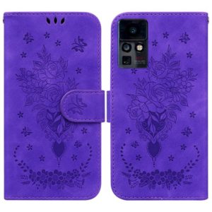 For Infinix Zero X / Zero X Pro Butterfly Rose Embossed Leather Phone Case(Purple) (OEM)