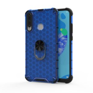 For Huawei Y6p 2020 Shockproof Honeycomb PC + TPU Ring Holder Protection Case(Blue) (OEM)