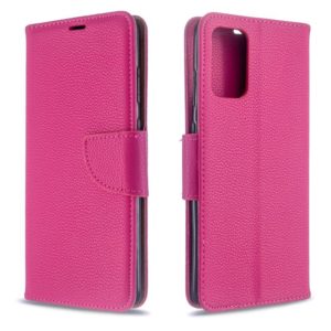 For Galaxy S20 Ultra Litchi Texture Pure Color Horizontal Flip PU Leather Case with Holder & Card Slots & Wallet & Lanyard(Rose Red) (OEM)