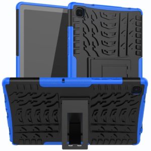 For Samsung Galaxy Tab A7 (2020) T500/T505 Tire Texture TPU+PC Shockproof Case with Holder(Blue) (OEM)