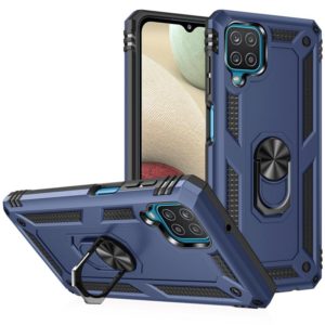For Samsung Galaxy A12 5G Shockproof TPU + PC Protective Case with 360 Degree Rotating Holder(Blue) (OEM)