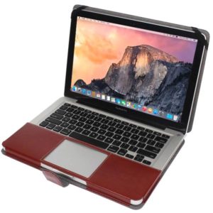 Notebook Leather Case with Snap Fastener for 15.4 inch MacBook Pro(Brown) (OEM)