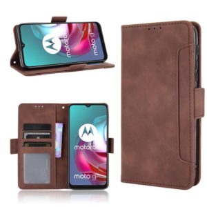 For Motorola Moto G30 Skin Feel Calf Pattern Horizontal Flip Leather Case with Holder & Card Slots & Photo Frame(Brown) (OEM)