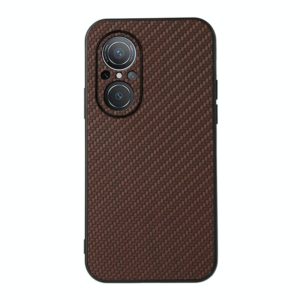 For Huawei nova 9 SE Fine Hole Carbon Fiber Texture Shockproof Phone Case(Brown) (OEM)