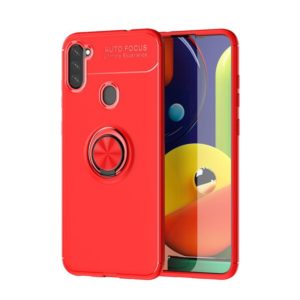 For Galaxy A11 Metal Ring Holder 360 Degree Rotating TPU Case(Red+Red) (OEM)