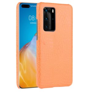 For Huawei P40 Pro Shockproof Crocodile Texture PC + PU Case(Orange) (OEM)