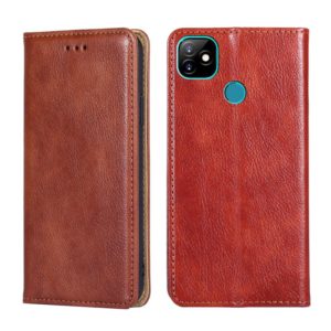 For Itel Vision 1 Gloss Oil Solid Color Magnetic Leather Phone Case(Brown) (OEM)