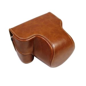 Full Body Camera PU Leather Case Bag for Sony LCE-7C / Alpha 7C / A7C 28-60mm / 40.5mm Lens(Brown) (OEM)