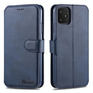 For iPhone 11 AZNS Calf Texture Magnetic Horizontal Flip PU Leather Case with Holder & Card Slots & Photo Frame(Blue) (AZNS) (OEM)