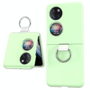 For Huawei P50 Pocket Ring Holder Transparent PC Phone Case(Light Green) (OEM)