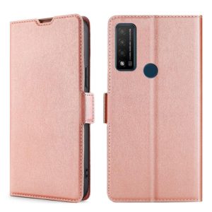 For TCL Bremen 5G / 20AX 5G / 20R 5G Ultra-thin Voltage Side Buckle PU + TPU Leather Phone Case(Rose Gold) (OEM)