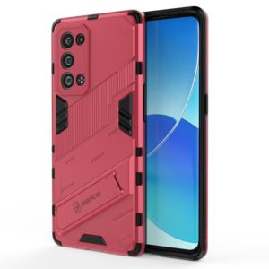 For OPPO Reno6 Pro+ 5G Punk Armor 2 in 1 PC + TPU Shockproof Case with Invisible Holder(Light Red) (OEM)